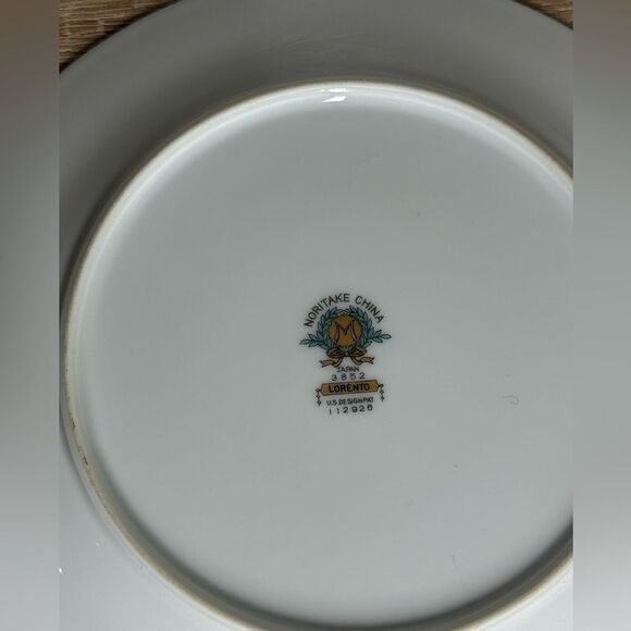 Vintage Lorento By Noritake Japan Lot Of Two Dinner & One Soup Plates - Picture 10 of 11